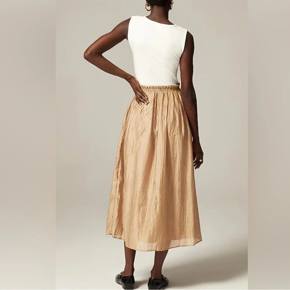 J.Crew Gathered-waist mixy dress in ivory